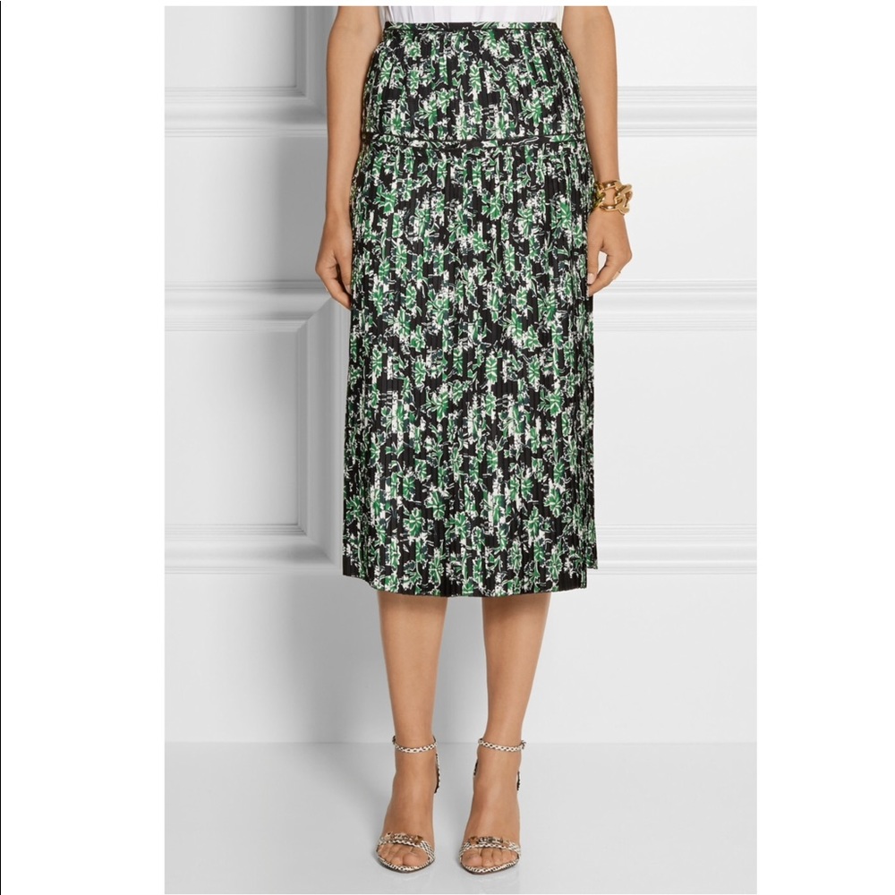 MARNI Floral-Print Pleated Silk Midi Skirt - Picture 2 of 8